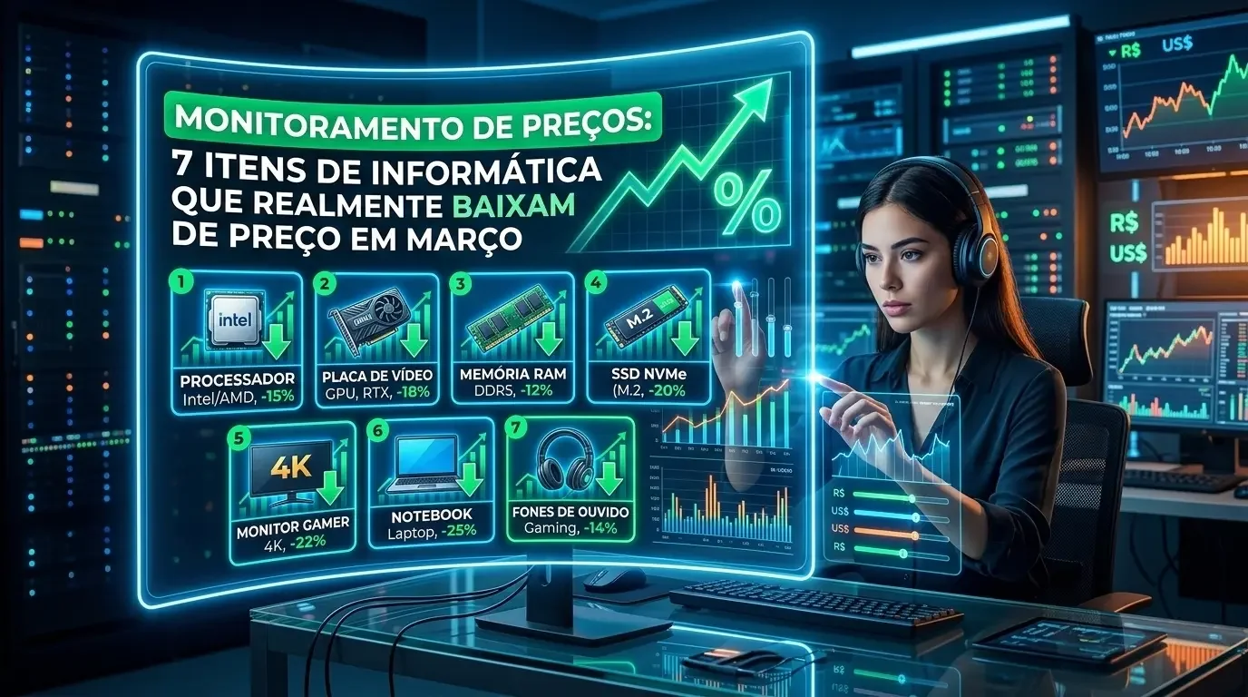 Monitoramento de Preços: 7 Itens de Informática que Baixam de Preço em Março 2026